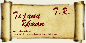 Tijana Rkman vizit kartica